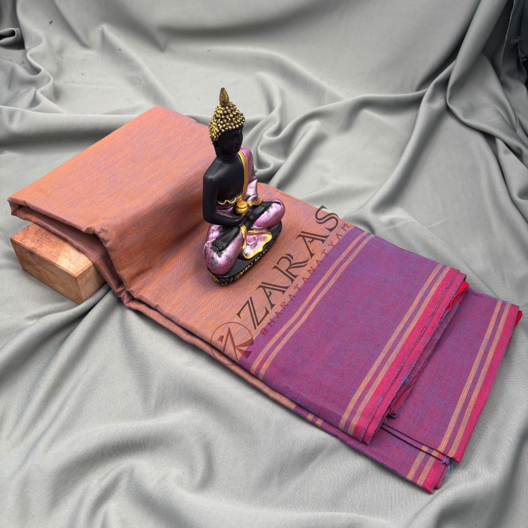 Bharatanatyam Dance Practice Saree - Mix Purple Plain Border image 1