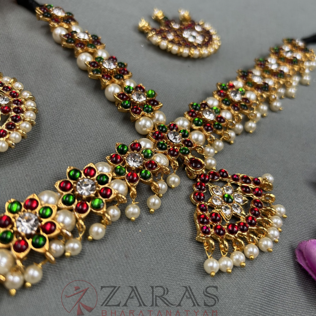 Bharatanatyam Dance Jewellery - Headset Flower Design CS RG Kemp image 2