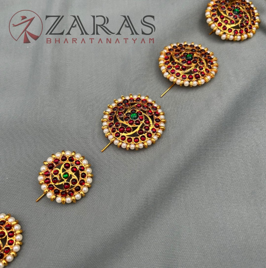 Bharatanatyam Dance Jewellery - RG Kemp Jada Billa Sun Design (Set of 9 Pcs) image 1
