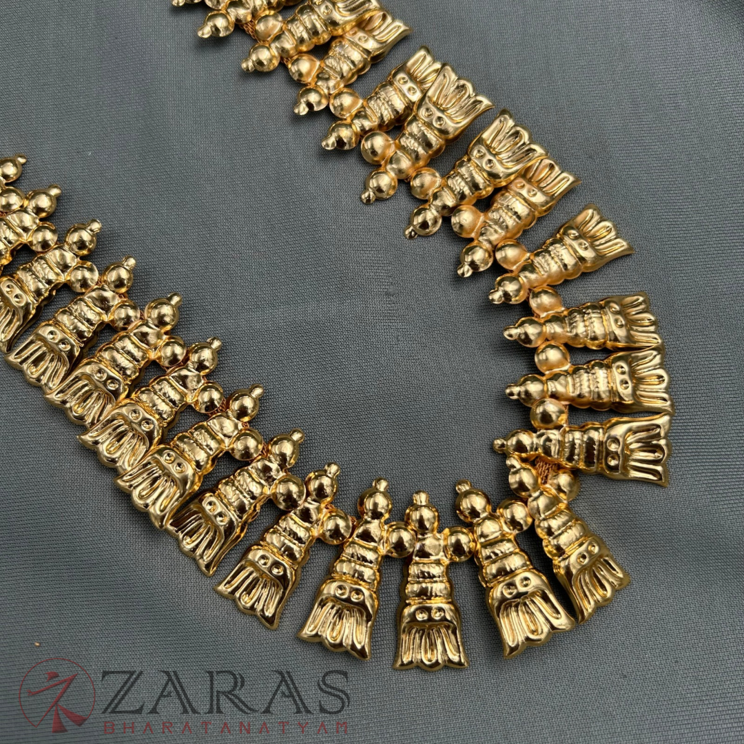 Bharatanatyam Dance Jewellery - Sembagam Malai Full Gold Haaram / Long Chain image 3