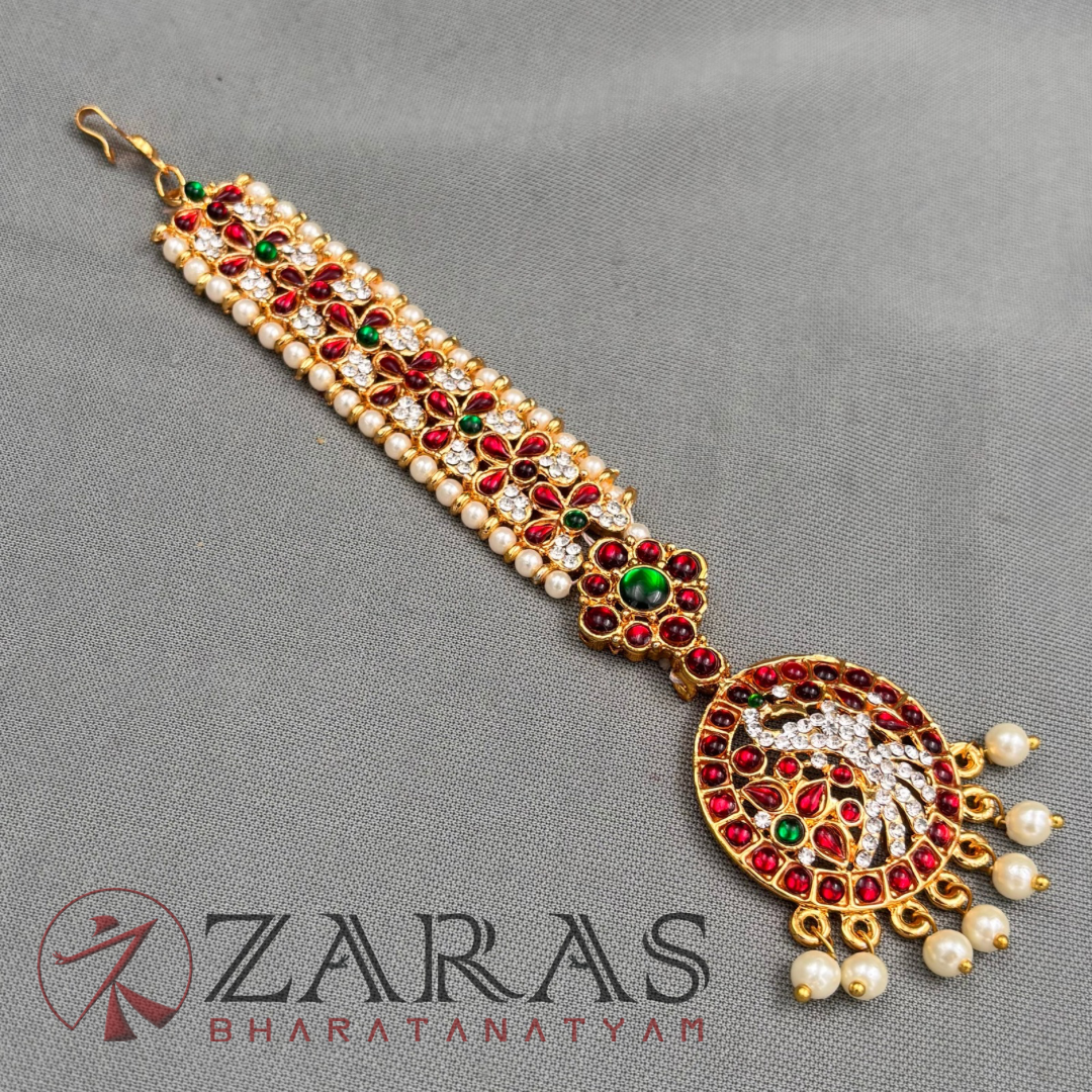 Bharatanatyam Dance Jewellery - Peacock Flower RGS Kemp Netti Chutti image 3