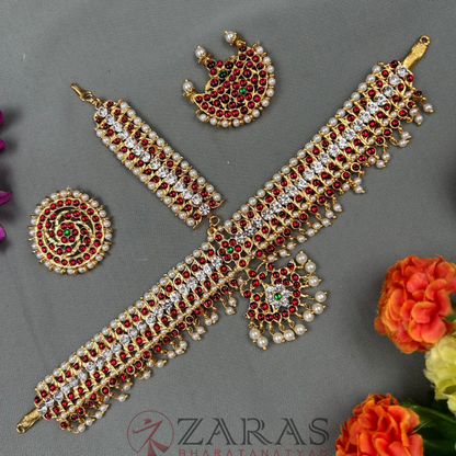 Bharatanatyam Dance Jewellery - Headset Sow & Leaf RG Kemp Beads CS image 0