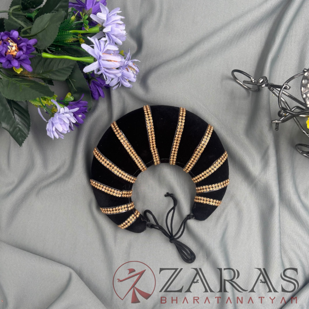 Bharatanatyam Dance Hair Accessories - Plastic Head Arch Gold Stone (2 Line) image 2