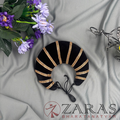 Bharatanatyam Dance Hair Accessories - Plastic Head Arch Gold Stone (2 Line) image 2