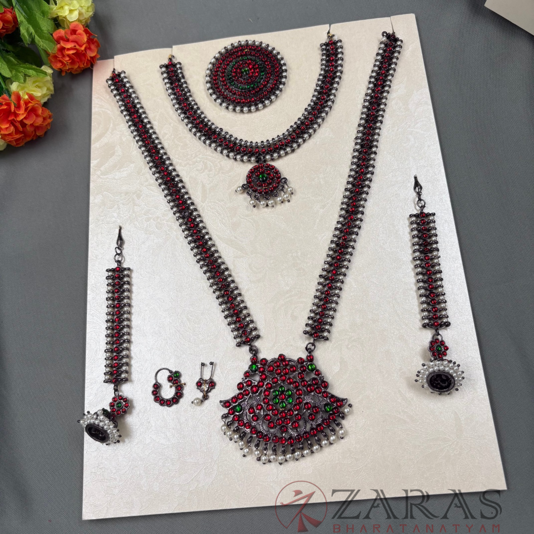 Bharatanatyam Dance Jewellery Black - Full Set Kemp Balls RGSl image 1