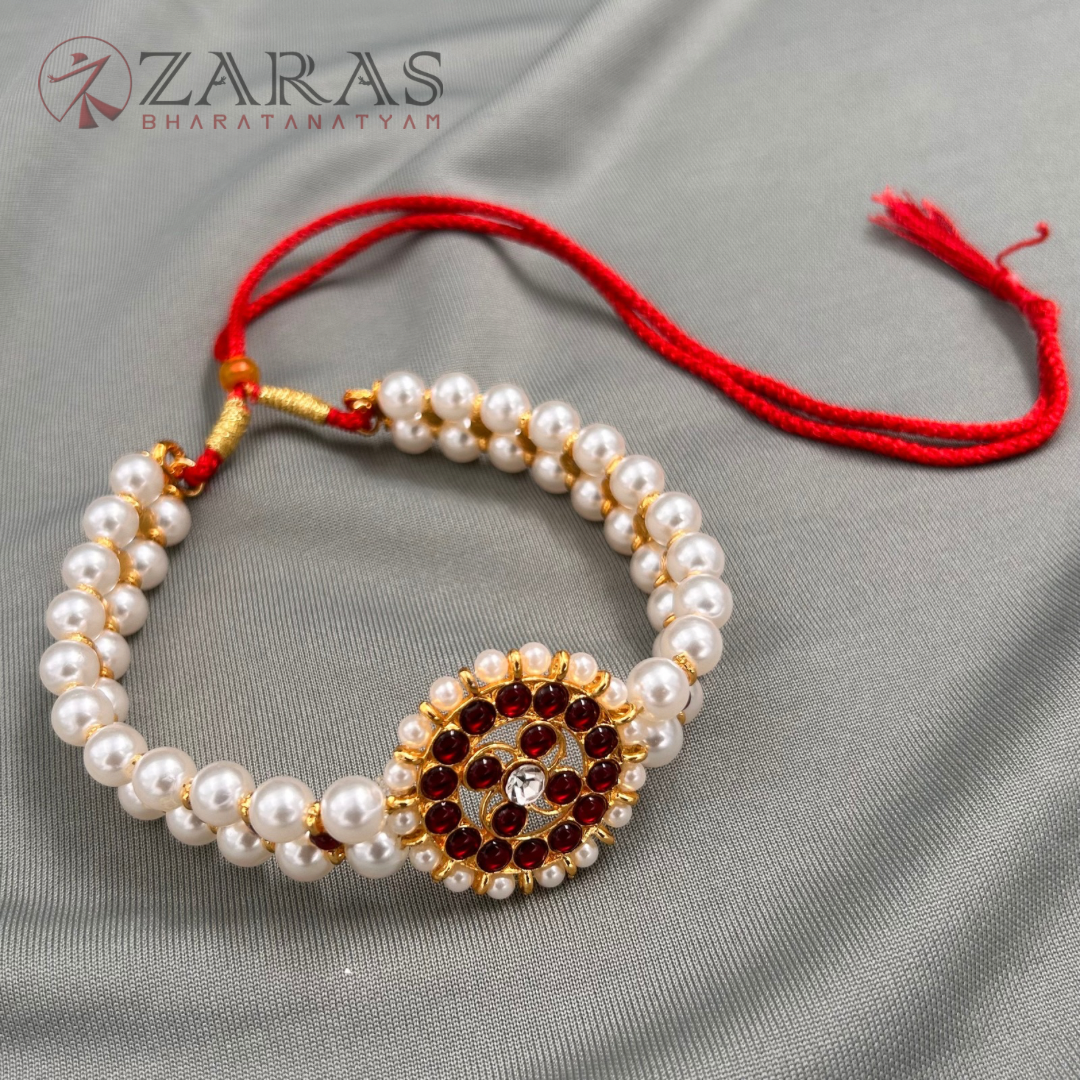 Bharatanatyam Dance Jewellery - 2L Beads Round Choker / Necklace Red Kemp image 0