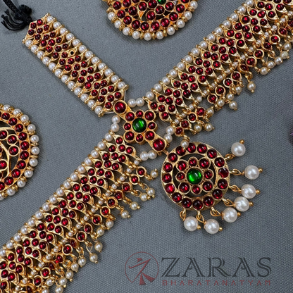 Bharatanatyam Dance Jewellery - Headset Mee RG Kemp Beads CS image 2