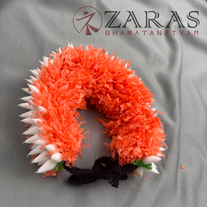 Bharatanatyam Dance Plastic Flower - Plastic White & Orange Sharp Ring image 1