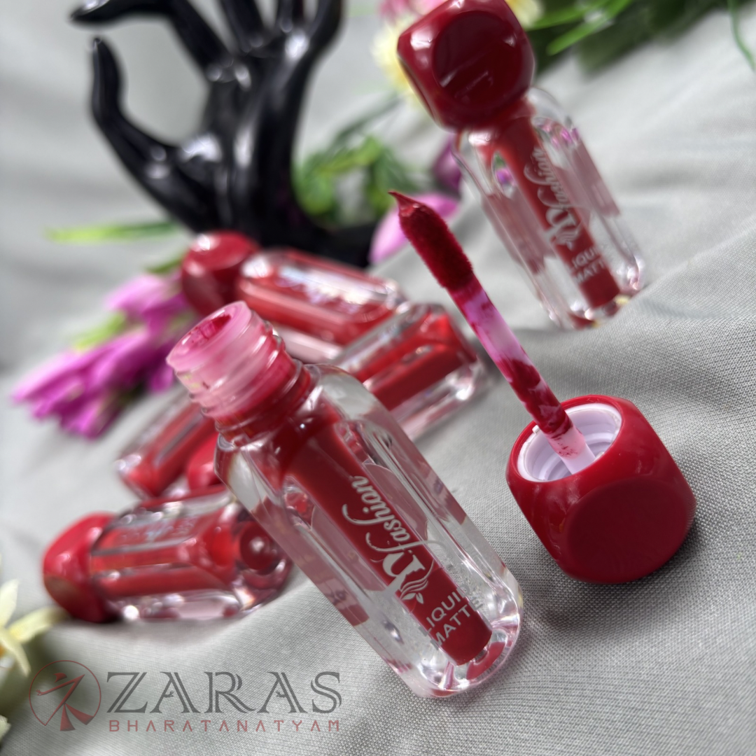 Bharatanatyam Dance Makeup Products - Matte Liquid Lipstick Red Shade (H Fashion) image 1