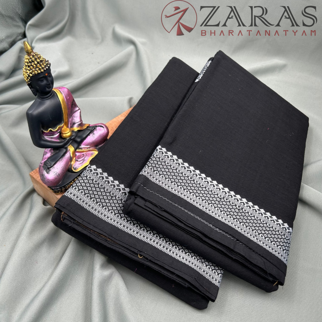 Bharatanatyam Dance Practice Saree - Black N White S Gopuram Diamond image 2