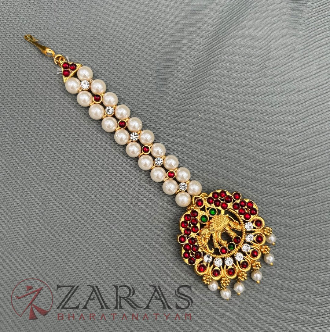 Bharatanatyam Dance Jewellery - Elephant Design RG Kemp Netti Chutti Pearls image 0
