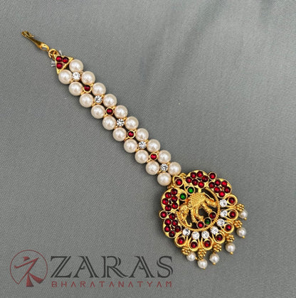 Bharatanatyam Dance Jewellery - Elephant Design RG Kemp Netti Chutti Pearls image 0