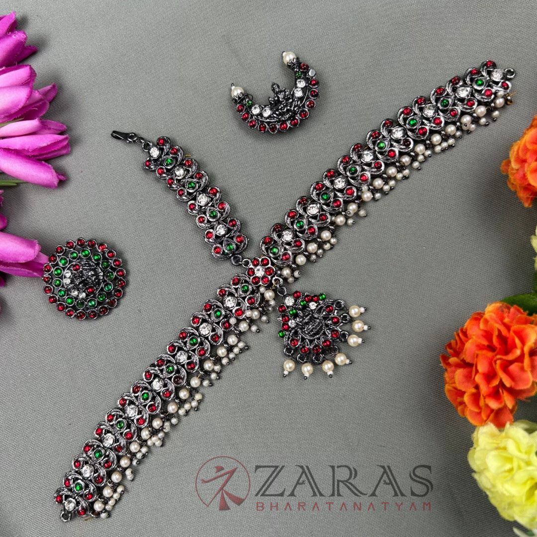 Bharatanatyam Dance Jewellery Black - Headset Mee & Lakshmi RG Kemp CS image 0