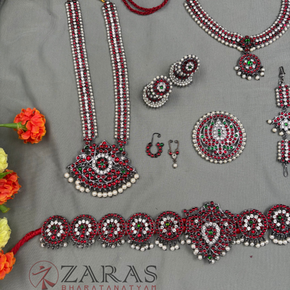Bharatanatyam Dance Jewellery Black - Sow Full Set Kemp Balls RGSl image 3