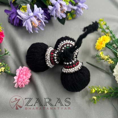 Bharatanatyam Dance Jewellery Black - Kunjalam Kemp Gold Thread Type image 2