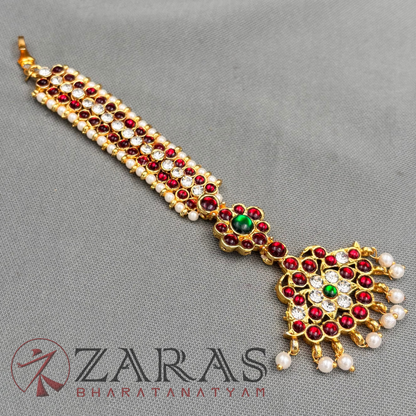 Bharatanatyam Dance Jewellery - Sow Leaf RGW Kemp Netti Chutti image 3