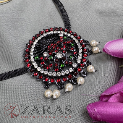 Bharatanatyam Dance Jewellery Black Necklace - Nadaraj RG Kemp Beads image 1