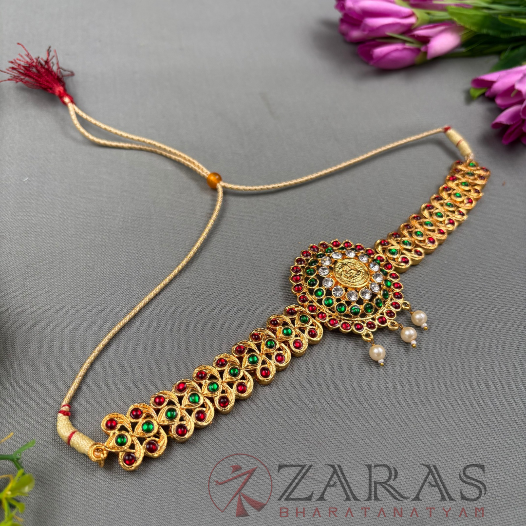 Bharatanatyam Dance Jewellery Necklace - Round & Mee RG Kemp Choker Type image 2