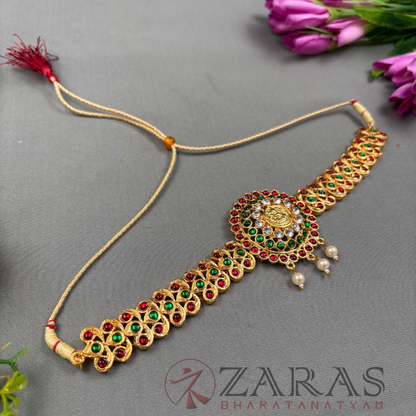 Bharatanatyam Dance Jewellery Necklace - Round & Mee RG Kemp Choker Type image 2