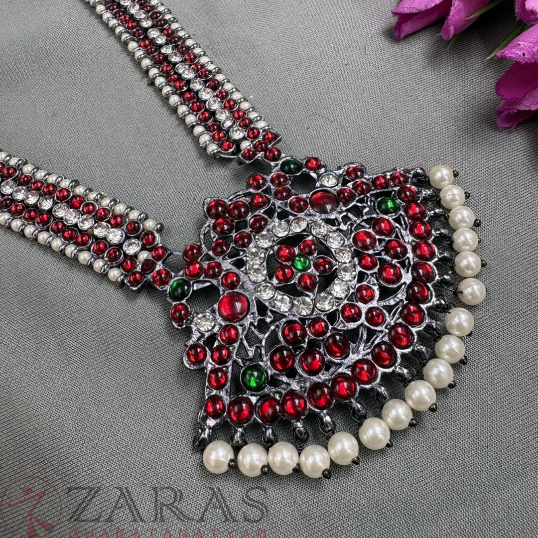 Bharatanatyam Dance Jewellery Black - Sow & Padak RG Kemp Beads Haaram image 1