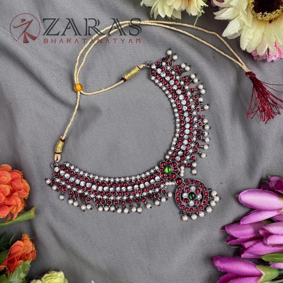 Bharatanatyam Dance Jewellery Black Necklace - Sow RG Kemp Beads image 0