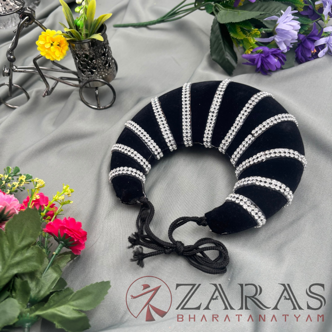 Bharatanatyam Dance Hair Accessories - Plastic Head Arch Silver Stone (2 Line) image 0