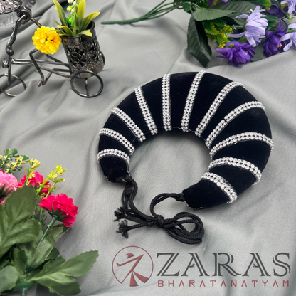 Bharatanatyam Dance Hair Accessories - Plastic Head Arch Silver Stone (2 Line) image 0