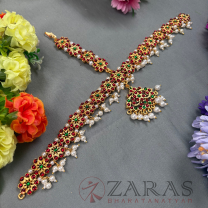 Bharatanatyam Dance Jewellery - Headset Flower RG Kemp Beads image 1