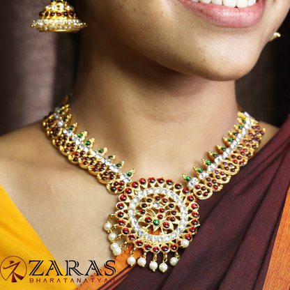 Bharatanatyam Dance Jewellery - Necklace Peacock with Manga Design CS RG Kemp image 0