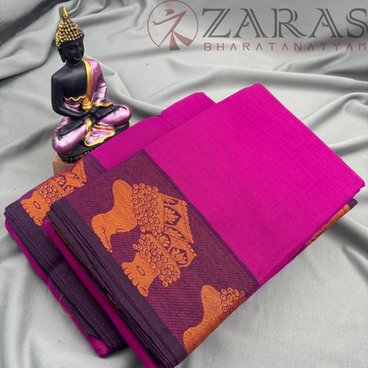 Bharatanatyam Dance Practice Saree - Purple Mus Salangai Border image 2