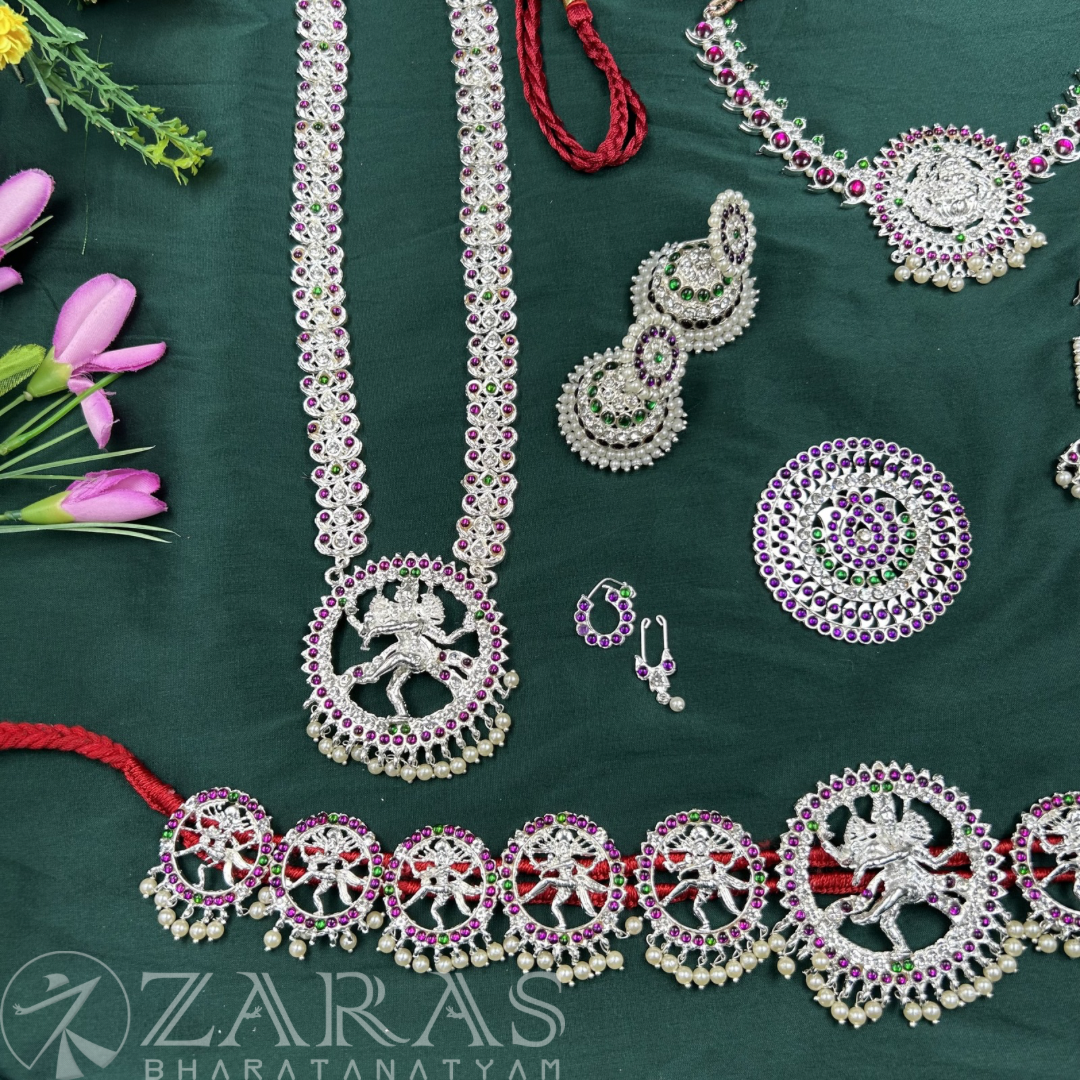 Bharatanatyam Dance Silver Jewellery - Nadaraj Full Set Kemp RGS image 2
