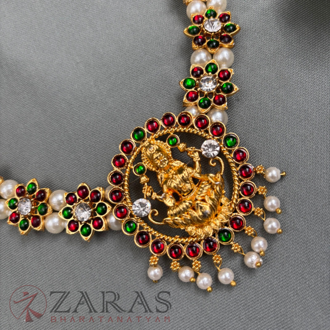 Bharatanatyam Dance Jewellery - Necklace Flower Lakshmi RG Kemp image 2