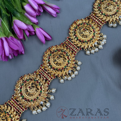 Bharatanatyam Dance Jewellery - Peacock Hip Belt RG Kemp CS (Ottiyanam) image 2