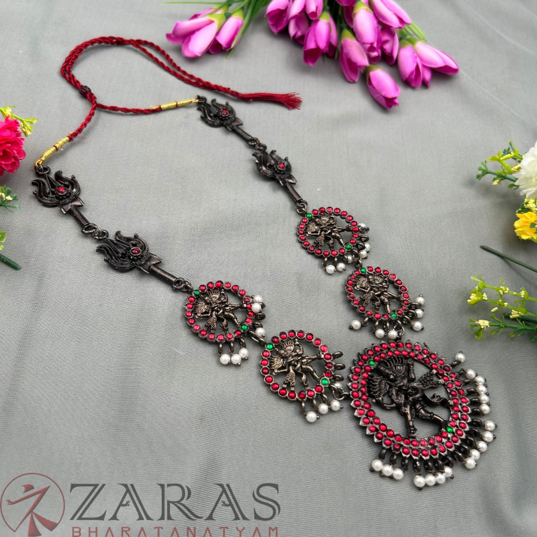 Bharatanatyam Dance Jewellery Black - Nadaraj & Sulam Balls RG kemp Haaram image 2