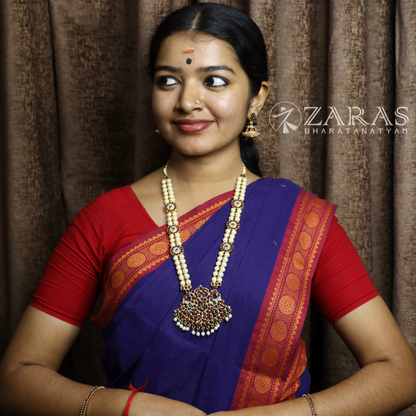 Bharatanatyam Dance Jewellery - Padak with Beads RG Kemp Haaram / Long Chain image 1
