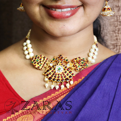 Bharatanatyam Dance Jewellery - Necklace Muthu Pe design kemp image 0