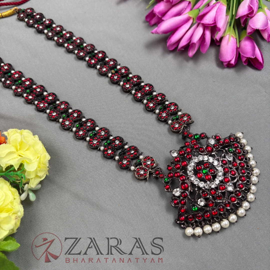 Bharatanatyam Dance Jewellery Black - Flower RG Kemp CS Beads image 1