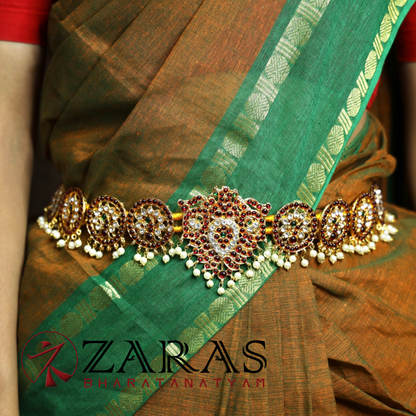 Bharatanatyam Dance Jewellery - Leaf Hip Belt RGS Kemp (Ottiyanam) image 0