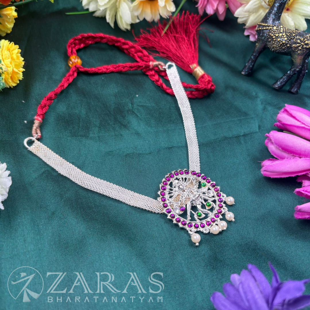 Bharatanatyam Dance Silver Jewellery - Nadaraj Necklace PG Kemp Stone image 1