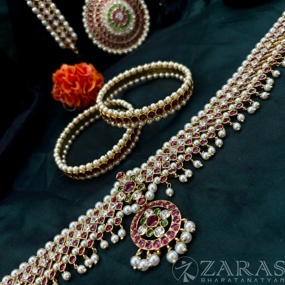 Bharatanatyam Dance Premium Jewellery Full Set - Round V RG Kemp CS image 4
