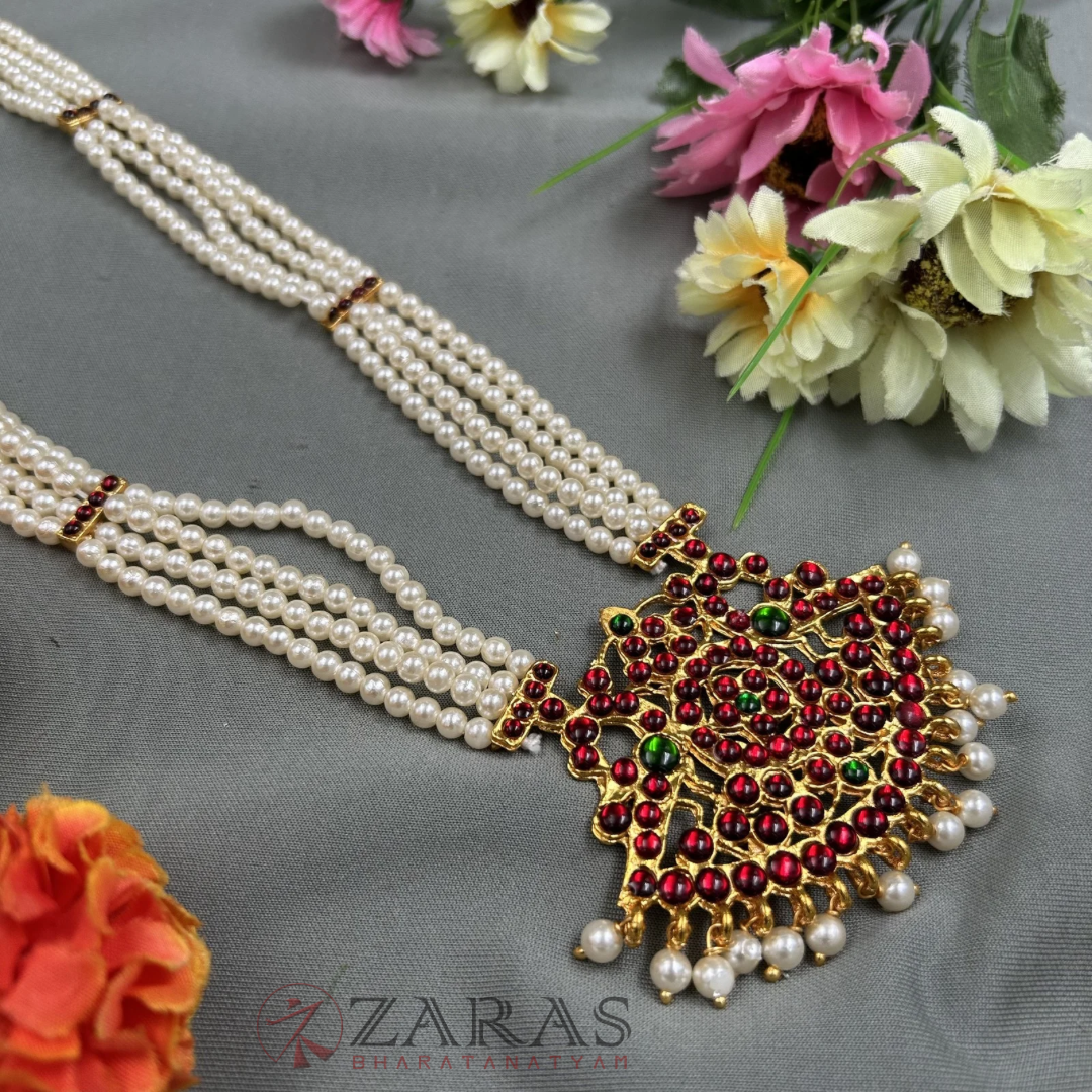 Bharatanatyam Dance Jewellery - Haaram Patak Design RG Kemp 4L image 2