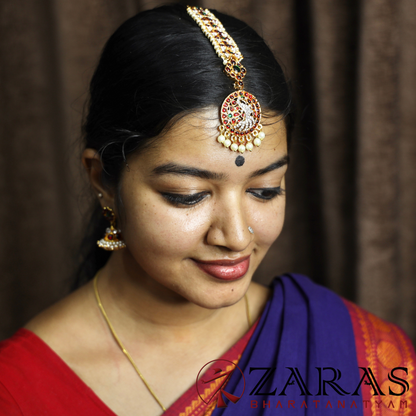 Bharatanatyam Dance Jewellery - Peacock Flower RGS Kemp Netti Chutti image 1