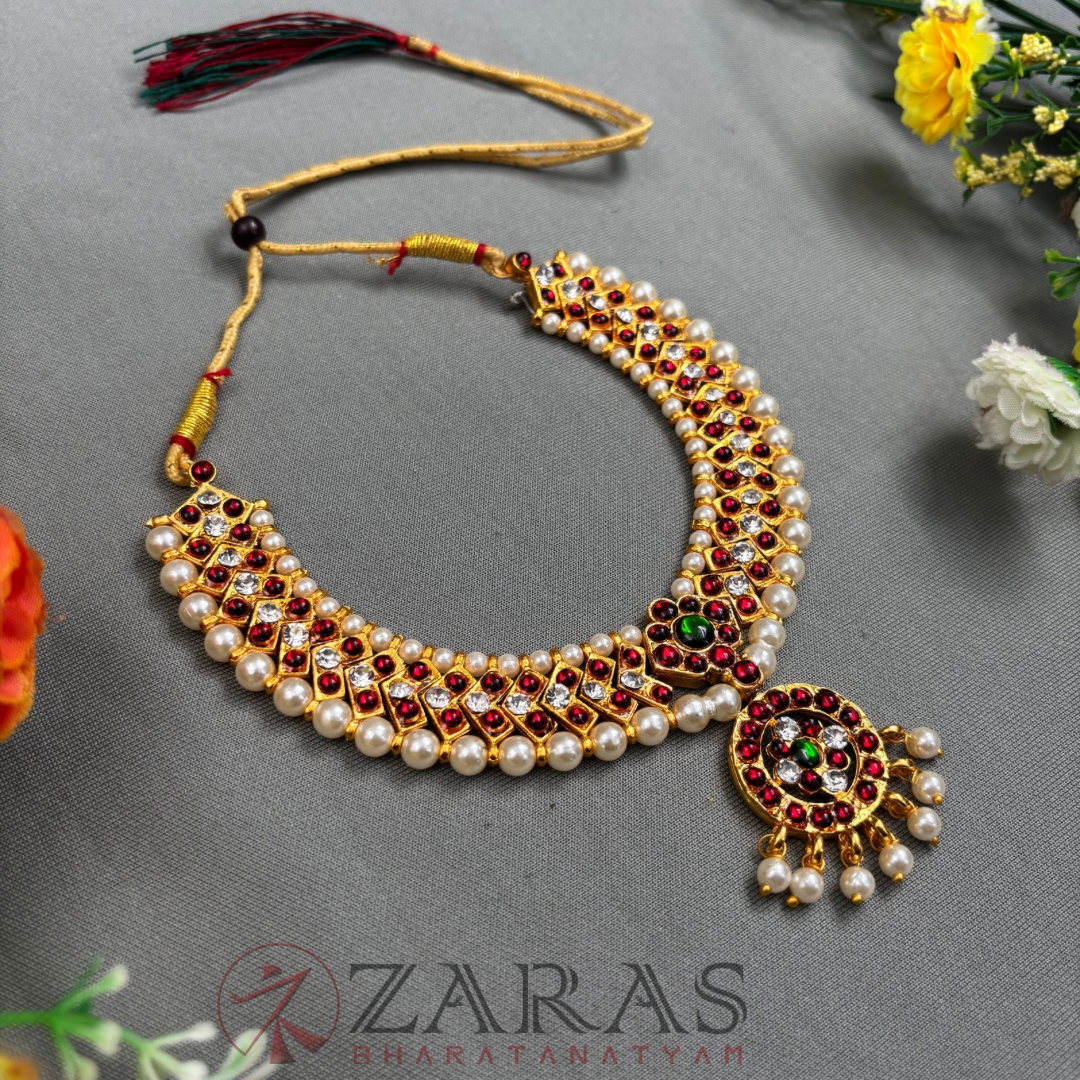 Bharatanatyam Dance Jewellery - Necklace V & Round RG Kemp CS image 1
