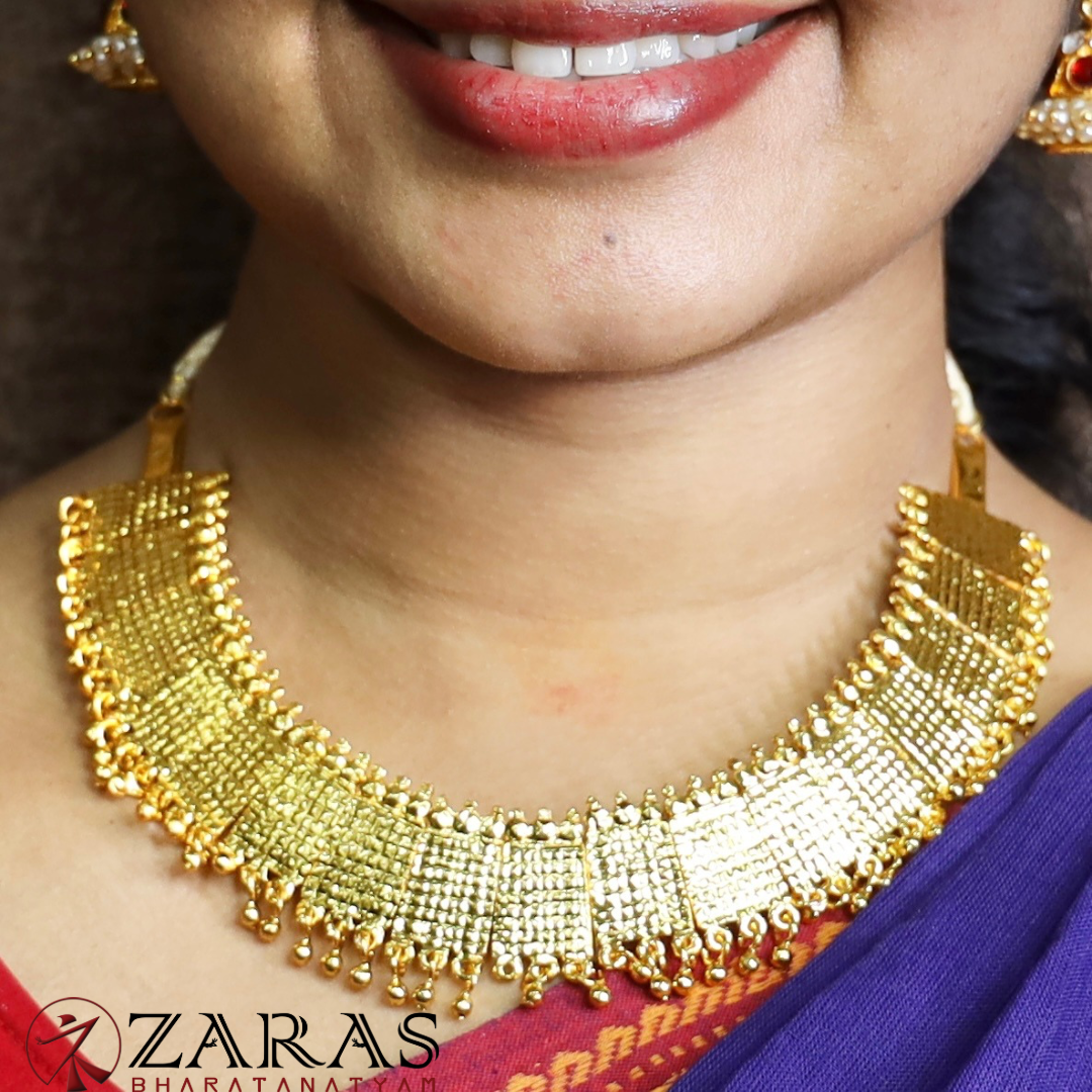 Bharatanatyam Dance Jewellery - Necklace Box Design Full Gold image 0