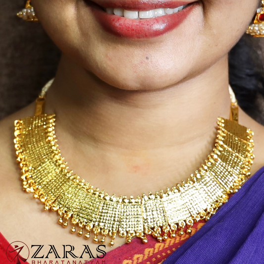 Bharatanatyam Dance Jewellery - Necklace Box Design Full Gold image 0