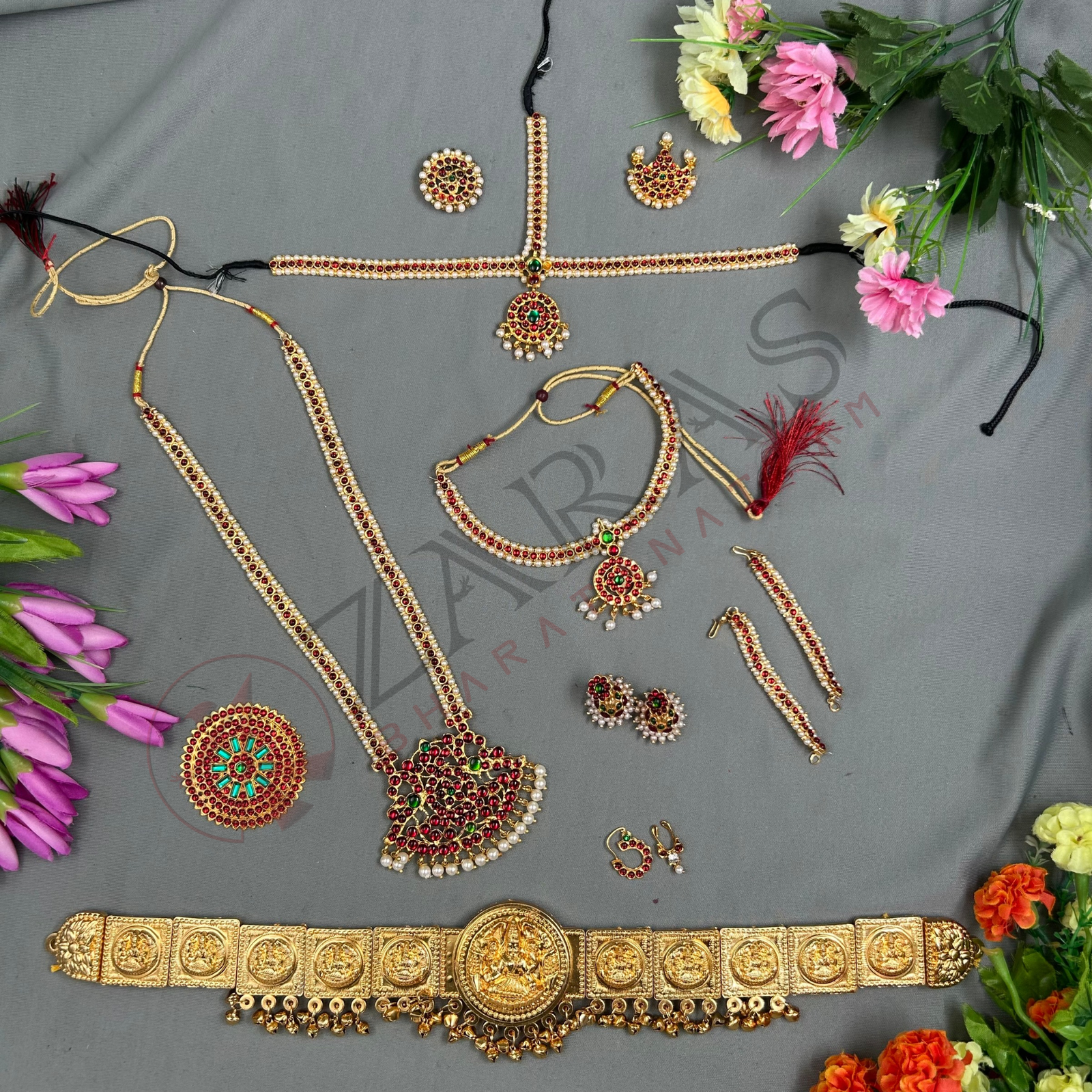 Bharatanatyam Dance Jewellery - Lettika Full Set RG Kemp image 0