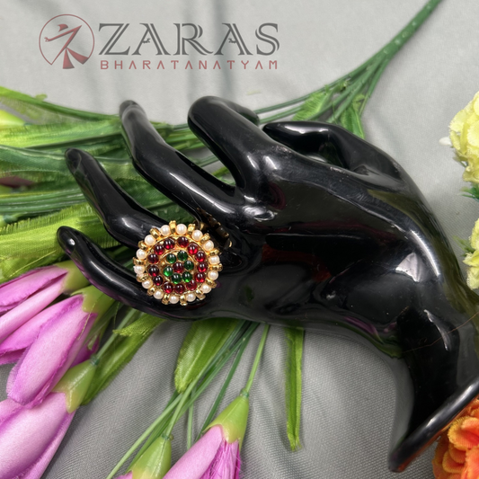 Bharatanatyam Dance Jewellery - Finger Ring RG Kemp (Big) (Adjustable) image 0