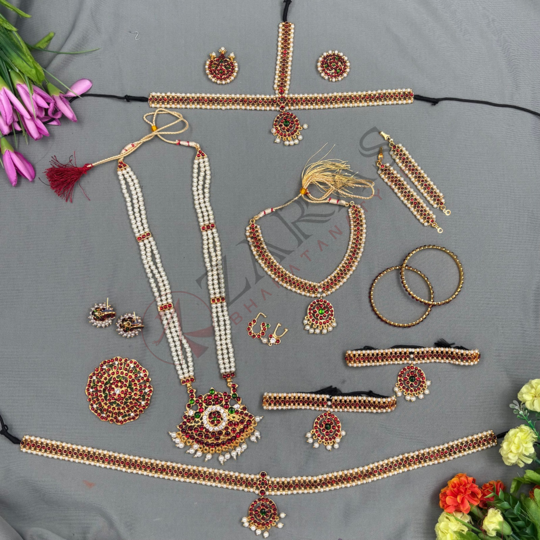 Bharatanatyam Dance Jewellery - Lettika Full Set RG Kemp Le FL image 0