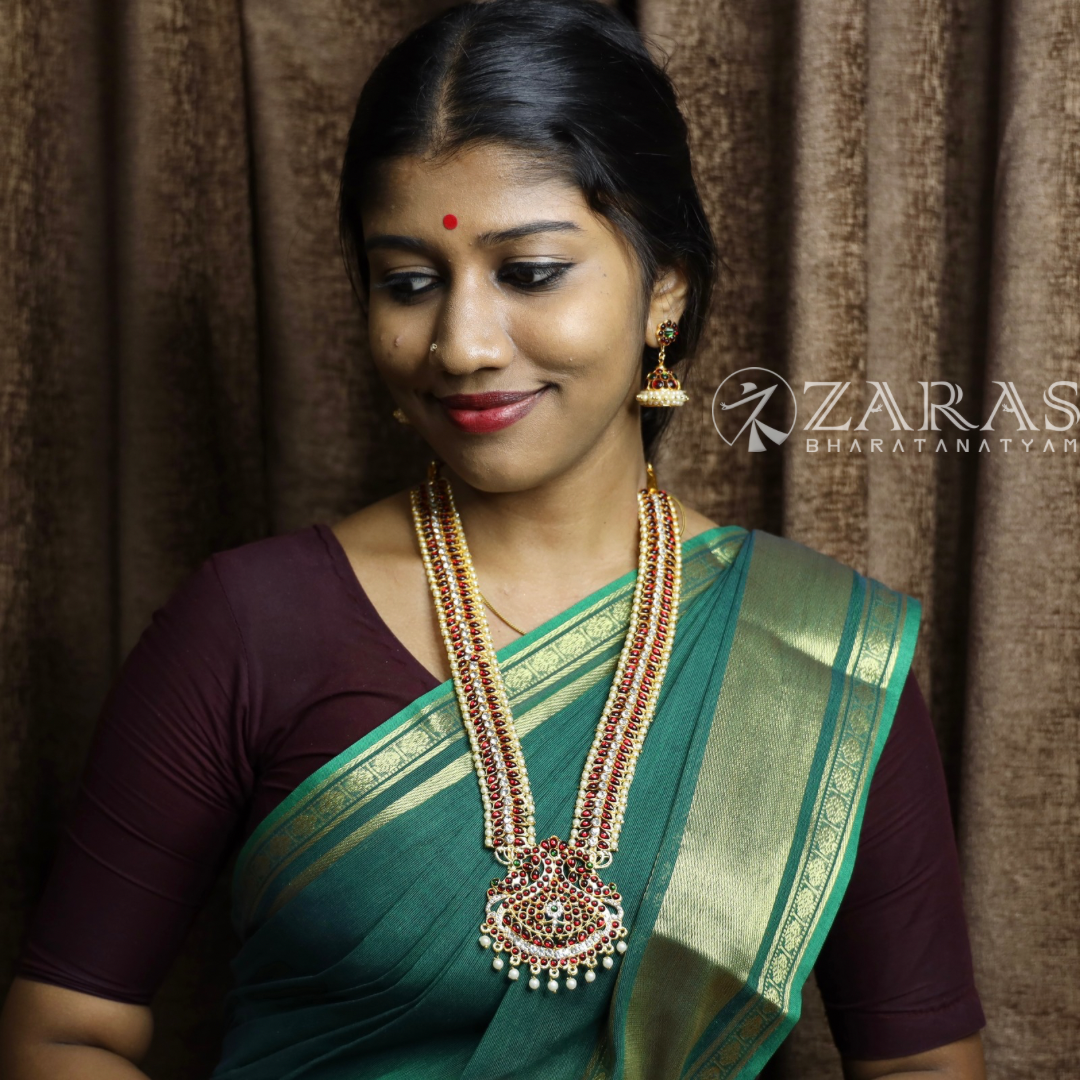 Bharatanatyam Dance Jewellery -  SOW & Leaf CS RG Kemp Balls Haaram image 1