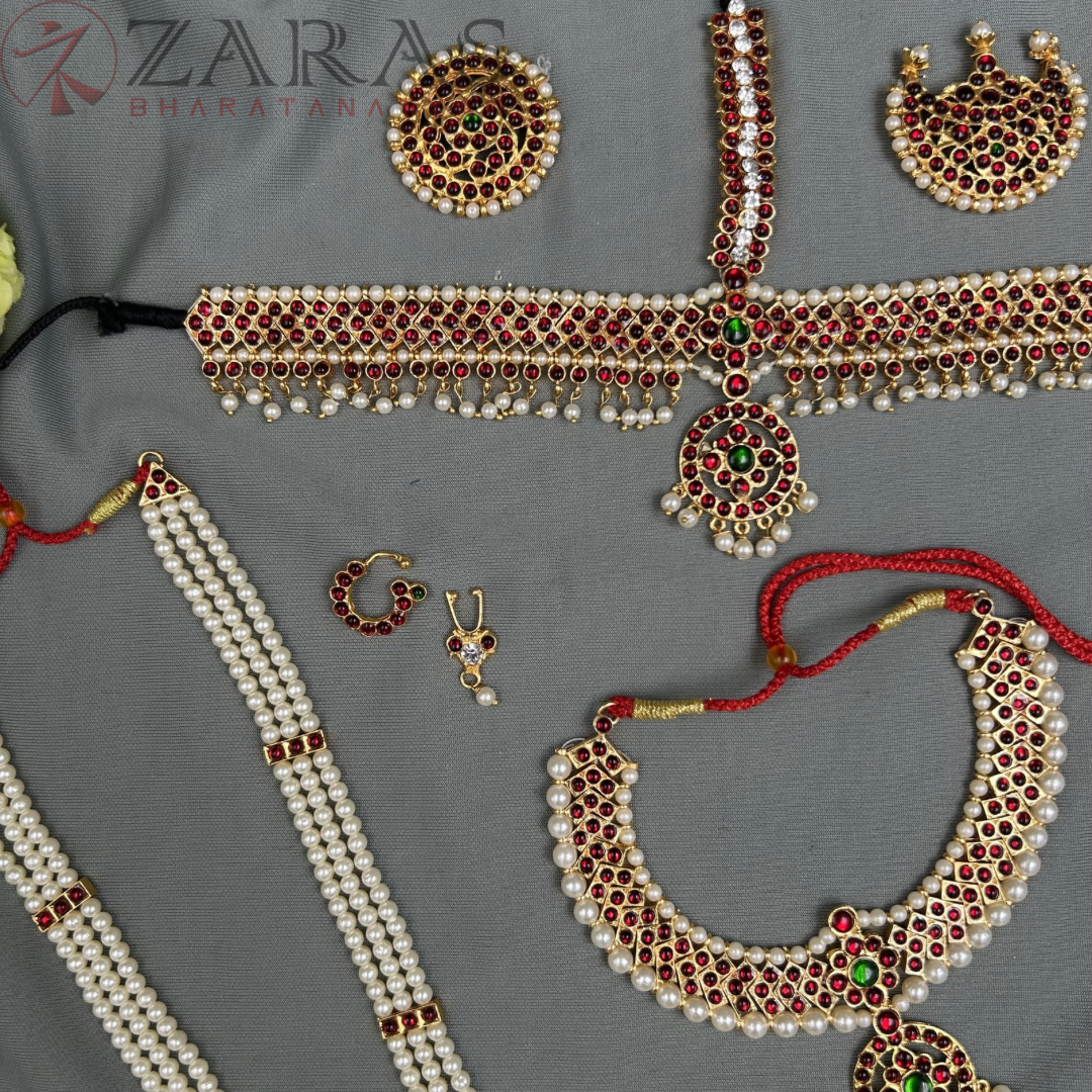 Bharatanatyam Dance Jewellery - Round & V Full Set RG Kemp image 1